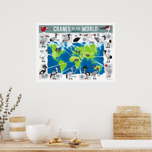 Kranen van de wereld poster (Keuken)