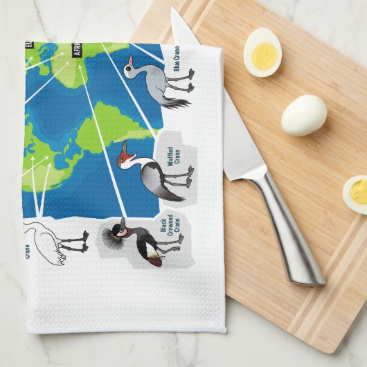 Kranen van de wereld theedoek (Quarter Fold)