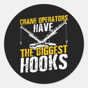 Kranen Vlag Kraan Operator Zware apparatuur Operat Ronde Sticker