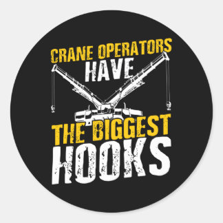 Kranen Vlag Kraan Operator Zware apparatuur Operat Ronde Sticker