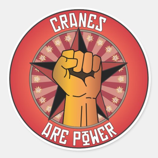 Kranen zijn stroom ronde sticker (Voorkant)
