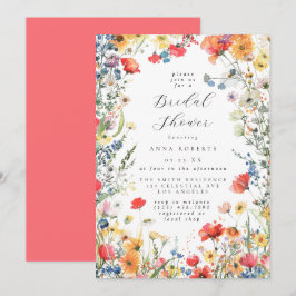 Kranige Wilde Bloemen Bruiloft Feest Kaart