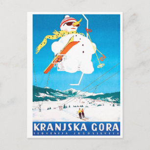 Kranjska Gora, Slovenië, Joegoslavië, vintage Briefkaart