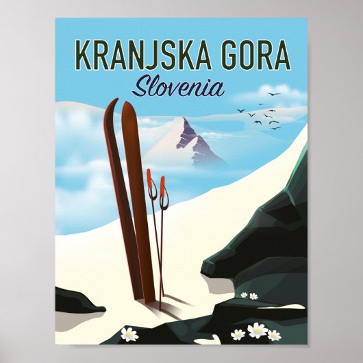 Kranjska Gora Slovenië ski poster (Voorkant)