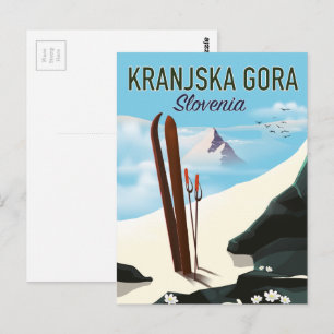 Kranjska Gora Slovenië ski-poster Briefkaart