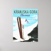 Kranjska Gora Slovenië ski poster Canvas Afdruk (Voorkant)