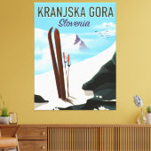 Kranjska Gora Slovenië ski poster Canvas Afdruk (Insitu (Woonkamer))
