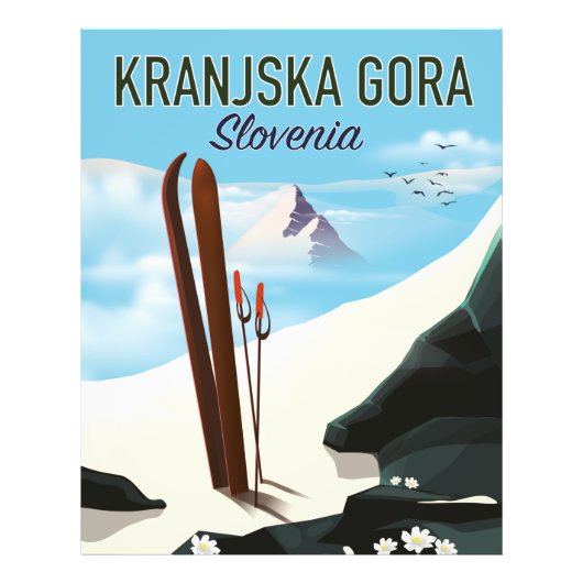 Kranjska Gora Slovenië ski-poster Foto Afdruk (Voorkant)