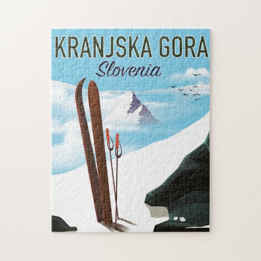 Kranjska Gora Slovenië ski-poster Legpuzzel (Verticaal)