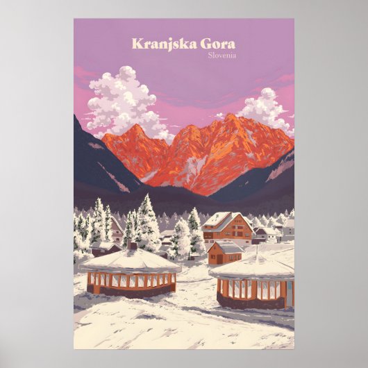 Kranjska Gora Slovenië Skigebied Reisposter Poster (Voorkant)