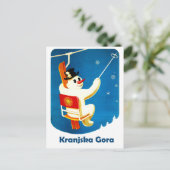 Kranjska Gora, Slovenië, Snowman op Ski Lift Briefkaart (Staand voorkant)