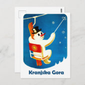Kranjska Gora, Slovenië, Snowman op Ski Lift Briefkaart (Voorkant / Achterkant)