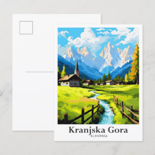 Kranjska Gora Slovenië Travel Portret Illustratie Briefkaart