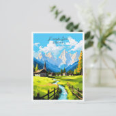 Kranjska Gora Slovenië vintage reisillustratie Briefkaart (Staand voorkant)