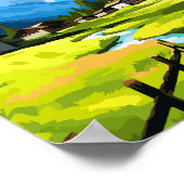 Kranjska Gora Slovenië vintage reisillustratie Poster (Hoek)