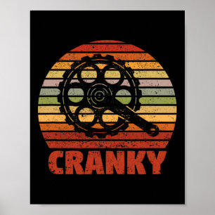 Kranke grappige fietser crank fietser mountainbike poster