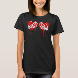 Kranke Liefde Pijn Gebroken Hart Pijn Skelet Bloed T-shirt