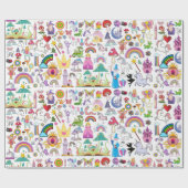 Krankelend Storybook Wrapping Paper Boutique Gift Cadeaupapier (Vlak)