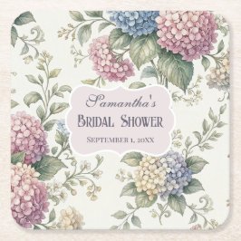 Kranken Bruidsboeket Met Delicate Hydrangea Bloeme Kartonnen Onderzetters