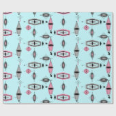 Krankpapier voor atoomroze en grijze patronen cadeaupapier (Vlak)