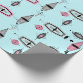 Krankpapier voor atoomroze en grijze patronen cadeaupapier (Hoek)