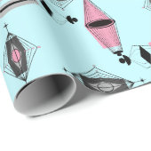 Krankpapier voor atoomroze en grijze patronen cadeaupapier (Rol Hoek)