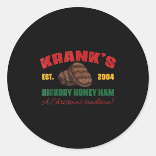 Krank's Hickory Honey Ham Een kerstraditie Xm Ronde Sticker