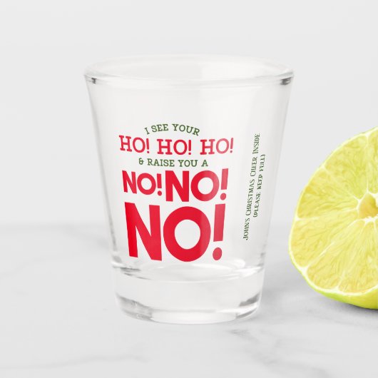 Kranky kerstgeschreeuw - NEE! NEE! NEE! Shot Glas (Voorkant)