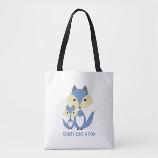 Krankzinnig als een vos, blauwe vos Burlap Tote Bag (Voorkant)