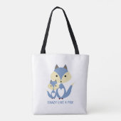 Krankzinnig als een vos, blauwe vos Burlap Tote Bag (Achterkant)