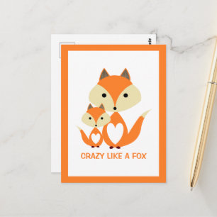 Krankzinnig als een vos, Oranje vos Burlap Briefkaart