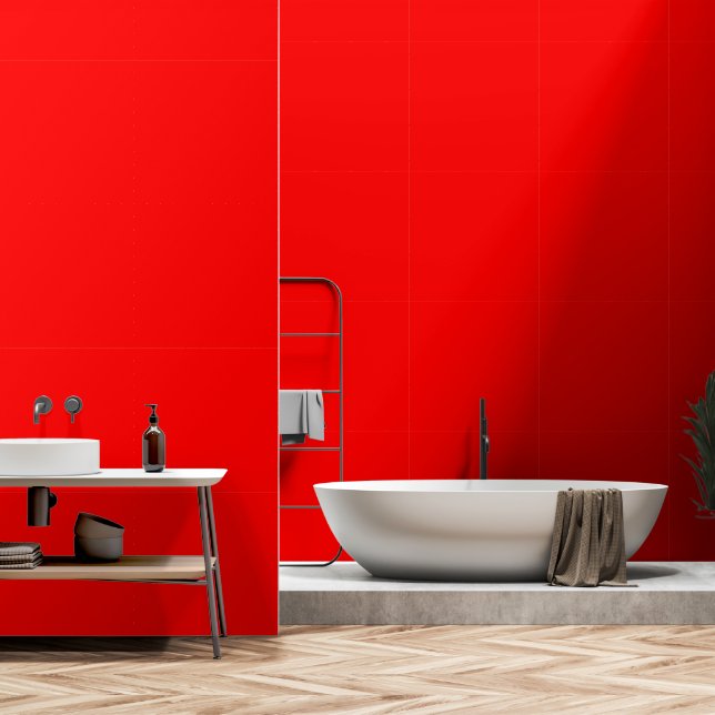 Krankzinnig rood (De Roodste Rood) CUSTOM Behang (Badkamer)