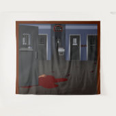 Krankzinnige asielcorridor Halloween achtergrond Wandkleed (Voorkant (horizontaal))