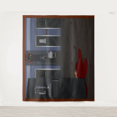 Krankzinnige asielcorridor Halloween achtergrond Wandkleed (Voorkant)