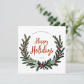 Krans 3 Foto Prettig Kerstfeest Kaart (Staand voorkant)