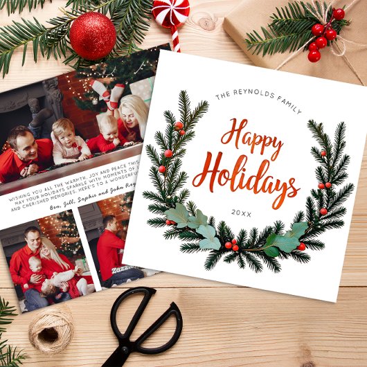 Krans 3 Foto Prettig Kerstfeest Kaart