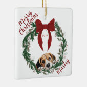 krans Beagle Dog Square Ornament (Rechts)