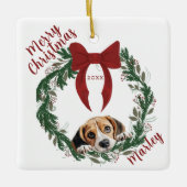  krans Beagle Dog Square Ornament (Voorkant)