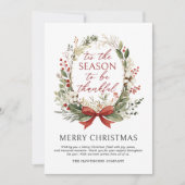 Krans Bedankings Zakelijke Kerstkaart (Voorkant)