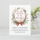 Krans Bedankings Zakelijke Kerstkaart (Staand voorkant)