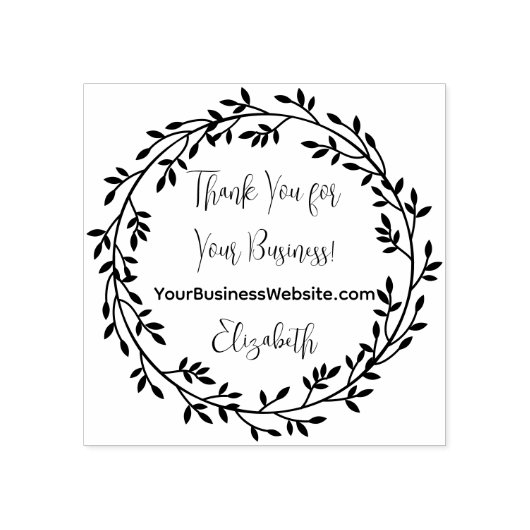 Krans Bedankt voor uw bedrijfswebsite naam Rubberstempel (Afrduk)