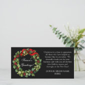 Krans Bedrukt Bedrijfs Kerstmis Feestdagenkaart (Staand voorkant)