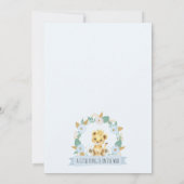 Krans Blauw Bloemen Baby Leeuw Baby shower Kaart (Achterkant)