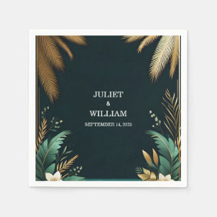 Krans Blauwgroen Palm Beach Groene en gouden bruil Servet