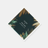 Krans Blauwgroen Palm Beach Groene en gouden bruil Servet (Hoek)
