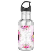 Krans Bloem Initial Letter Monogram Naam Marmer Waterfles (Voorkant)