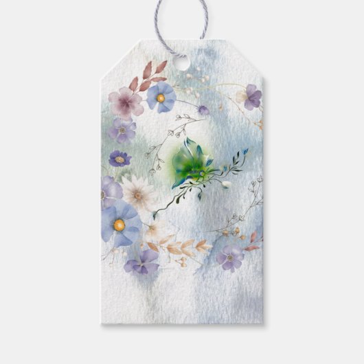 Krans Bloemen en grillige cadeau labels Cadeaulabel (Voorkant)