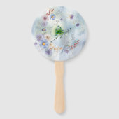 Krans Bloemen en grillige set van fans Handwaaier (Achterkant)