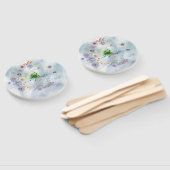 Krans Bloemen en grillige set van fans Handwaaier (Niet-gemonteerd)