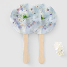 Krans Bloemen en grillige set van fans Handwaaier